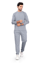 Men's Solid Full Sleeves Grey Track Suit